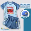 Roupa de banho infantil com tema de carros, Relâmpago McQueen, modelo novo para meninos plus size, conjunto de bermuda de natação de secagem rápida, tamanho extra grande