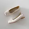 Versão de luxo~Sapatos casuais femininos de couro genuíno com sola macia, confortáveis, sem cadarço, com laço francês e design de focinho de porco