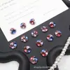 Accesorios para Uñas K9 de Bola de Diamante Apilada Brillantes Sin Costuras y Sin Base en Colores Rojo, Azul y Rosa, Decoraciones de Uñas Hechas a Mano Listas para Usar
