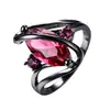 Amazon Wish Oro Negro Forma de S Circonita Anillo de Diamante de Alta Gama Moda Masculina Simple Estilo Europeo y Americano Anillo Venta al por Mayor