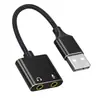 Convertidor de tarjeta de sonido externa USB a 3.5 mm audífono con micrófono para computadora dos en uno adaptador de audio para altavoz