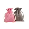 Bolsas Premium de Linho Composto com Cordão, Sacos à Prova de Poeira para Embalagem de Joias e Presentes, Sacos de Linho de Natal para Colecionáveis e Enfeites