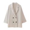 Comércio exterior atacado moda feminina europeia e americana casual amassado solto conjunto blazer calça pantalona conjunto A36204/5