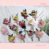 Flor Eterna Flor Seca Mini ramo prendedor de solapa novio y novia padrino dama de honor boda vintage decoración hecha a mano