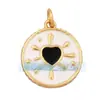 M18 L26 K07 Accesorios para joyería DIY colgante de cobre puro colgante pequeño luna triángulo corazón de melocotón redondo marca