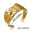 Pulseira Hidráulica de Aço Titânio Europeia e Americana Transfronteiriça Mais Vendida Abertura Ajustável Pulseira Aberta de Aço Inoxidável Banhada a Ouro 18K Atacado