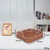 Cesta Tejida de Mimbre Sintético para Frutas y Sándwiches, Cesta para Pan Estilo Japonés, Cesta para Panecillos al Vapor, Cesta de Almacenamiento para el Hogar en la Sala de Estar, Bandeja de Mimbre con Doble Asa