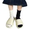 Meias de cor sólida preto e branco, estilo universitário, de cano médio, versáteis, primavera e outono, meias pós-parto, estilo japonês, meias largas, meias longas, masculinas