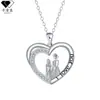 Collar para Madre e Hija con Forma de Corazón, Incrustado con Diamantes, Lujo Ligero de Nicho, Regalo del Día de la Madre, Joyería Transfronteriza, Cadena de Clavícula de Alta Gama para Mujeres