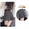 Shorts de Corte A para Mulheres, Moda Verão e Outono, Hot Pants de Perna Larga Estilo Japonês e Coreano, Shorts Soca A-Line Casuais Elegantes com Pregas Emagrecedores