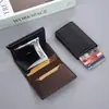 Portatarjetas de Aluminio con Acabado Cepillado Antirrobo Transfronterizo Caja para Tarjetas de Crédito Rfid Antimanética Portatarjetas de Almacenamiento Multifuncional Cartera de Fibra de Carbono