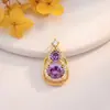 Colgante Transfronterizo Estilo Europeo y Americano Cobre Morado Microincrustado Circonita Accesorios de Joyería DIY de Alto Grado Personalizados Comercio Exterior Accesorios Versátiles