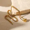 Brincos de aço titânio banhados a ouro 18K, pingentes longos, personalidade, simples, contas de bola, retrô, acessórios versáteis para deslocamento