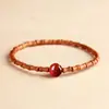Pulseira de madeira de pêssego com nó de bambu para homens e mulheres, simbolizando progresso contínuo e boa sorte, com caroço de pêssego, caractere da fortuna e receptáculo de lótus, em um novo estilo chinês