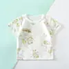 Camiseta Infantil de Algodão Puro Manga Curta Verão Respirável Meia-Manga para Meninos e Meninas, Top Estiloso e Versátil para Bebês, Roupa de Verão para Bebês