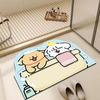 Felpudo de diatomeas para baño, estilo dibujos animados, absorbente, antideslizante, de secado rápido, con forma especial