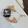 Para applewatch Apple Huawei Watch iwatch9 Generación 87654 Correa de Cuentas de Mariposa de Cristal de Doble Fila
