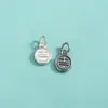 Prata Esterlina S925 Acessórios Estilo Chinês Retro Novo Pingente de Caractere da Sorte Pingente Redondo de Caractere da Sorte Pulseira de Corda Trançada Pingente de Colar