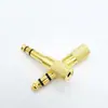 Agujeros de 6.5 a 3.5, adaptador de audio de doble canal chapado en oro, micrófono MIC/Adaptador de audio
