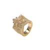 Anillo de circonita con estrella de cinco puntas de hip-hop original, diseño de personalidad, anillo de estrella de flores, fabricantes de joyas europeos y americanos.