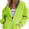 Moletom com Zíper Solto Oversize Estilo Americano para Mulheres, Outono e Inverno, Estilo Preguiçoso, Jaqueta com Capuz e Ombros Caídos