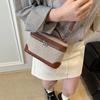 Bolsa Pequena de Lona para Mulheres 2025 Super Quente Novo Estilo Coreano Moda Bolsa de Ombro Único Transversal Casual Versátil Cor Contrastante Bolsa Saco
