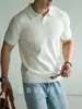 Suéter masculino de malha canelada com decote V pequeno e gola Henley, coleção outono 2026, tricô casual estilo retro old money