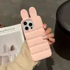 Orelhas de Coelho Tridimensionais Adequadas para Capa de Celular Apple 17Promax Iphone16 Cor Pura Elevada Anti-Queda Capa Protetora 14