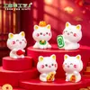 Micro-Paisagem Criativa Boneca Gatinho da Sorte de Ano Novo Decoração Fofa DIY Acessórios para Pendurar Mini Enfeites de Mesa