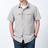 Camisa de manga corta de secado rápido para hombre, personalizada, transpirable para exteriores, multibolsillos, holgada, táctica, de trabajo, fabricante
