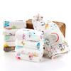 Toalla cuadrada de gasa de doble capa algodón toalla pequeña para niños paño de lavado para bebés jacquard cuadrícula colorida toalla cuadrada pequeña suave absorbente