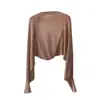 Chal de punto Tencel Lyocell con Tirantes, Mangas Murciélago Estilo Perezoso, Mangas Largas Sueltas, Cárdigan Corto