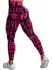 Roupas de Yoga Novas Transfronteiriças Femininas Calças Justas de Cintura Alta Levanta Bumbum Esportes Fitness Dança Calças de Yoga Estampadas Calças Justas