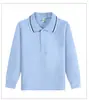 Camisa polo de manga larga para niño, uniforme escolar de algodón para niños, uniforme de preescolar con cuello para niñas, camisa base blanca, envío directo de una pieza