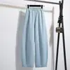 Foto Real de Jeans Banana de Corte Ajustado para Mujer, Pantalones de Pierna Ancha Estrecha para Otoño, Pantalones Sueltos Estilo Guadaña Largos hasta el Suelo para Figuras Pequeñas