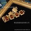 Nanyang Médio Antigo Cobre Incrustado Chá Strass Banhado 18 Antigo Retro Ouro Pesado Indústria Distinta Brincos Pulseira Colar