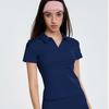Camiseta deportiva polo de manga corta con solapa de tenis de nailon de doble cara, traje dividido de secado rápido para correr y fitness, camiseta de yoga