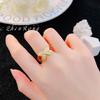 Anillo de cruz feliz de gran marca con el mismo estilo, de alta calidad, con exquisito esmalte de circón, estilo francés, retro, ligero y lujoso, para mujer.