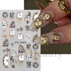 Belleza Completa Transfronterizo Caliente Pegatinas para Uñas Arte Dibujos Animados Reloj Retro Reloj Cronómetro Pegatinas para Uñas