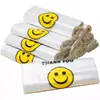 100 Peças [Compradores de Primeira Viagem Ganham 0,2 Frete Grátis] Sacos Plásticos Transparentes Espessos com Rosto Sorridente para Uso Comercial, Adequados para Comida de Delivery