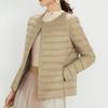 Casaco de Inverno Fino Pequeno Casaco de Algodão Feminino Curto Leve Fashionável Gola Vertical Casaco de Algodão com Plumas Feminino Casaco de Algodão Pequeno de Inverno para Mãe