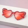2025 Nuevas Gafas de Sol Europeas y Americanas con Forma de Corazón de Melocotón, Gafas de Moda con Diamantes para Mujer, Gafas de Sol con Protección Solar Personalizadas en Forma de Corazón, Venta al por Mayor para Hombre