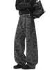 Jeans anchos de pierna recta estilo americano camuflados para hombre, pantalones largos versátiles de marca a la moda con lavado vintage, pantalones casuales de pierna recta acampanados
