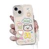 Urso Borboleta Graffiti Adequado para Capa de Celular Apple 17Promax Iphone16Pro Anti-Queda 15 Transparente 14/13