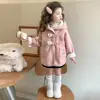 Casaco de Lã com Fleece para Meninas, Novo Estiloso Tendência Inverno 2025 Casaco de Lã Espesso Quente Infantil para Bebês