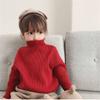Suéter Grueso con Forro Polar para Niñas Este Rojo Vida Camiseta Base para Niños Cuello Alto Otoño e Invierno Cálido Tejido Suave Ceroso Top
