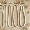 Colar de Pérolas com Fecho Magnético Oval em Formato de Cápsula para Mulheres, Corrente de Clavícula de Luxo de Alta Qualidade, Corrente de Pescoço Simples Versátil, Fecho de Lenço