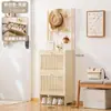 Gabinete de Zapatos Ultradelgado para Entrada, Almacenamiento Integrado y Diseño de Ganchos, Gabinete Vertical con Puertas abatibles, Zapatero de Piso para Pasillo del Hogar, ¡Wow!