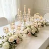Conjunto de Castiçais de Cristal de Três Braços Estilo Europeu, Artesanato para Arranjo Romântico com Velas para Mesa de Hotel de Luxo Leve de Casamento Estilo Francês