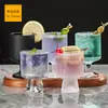 Copo de Cocktail de Vidro Espesso Simples Design de Pé Curto de Alta Qualidade Copo de Vinho KTV Vidro de Cerveja Preto Deslumbrante Copo de Whisky